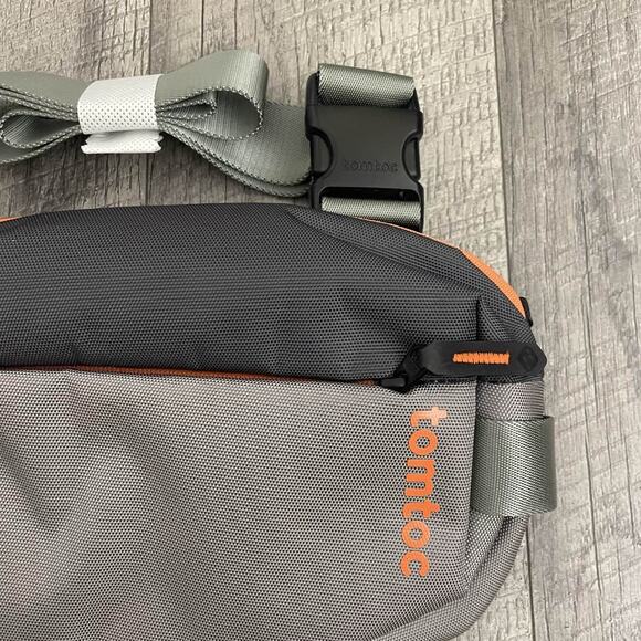 Tomtoc Explorer T-21 S Sling Bag Gray Orange - Picture 3 of 5